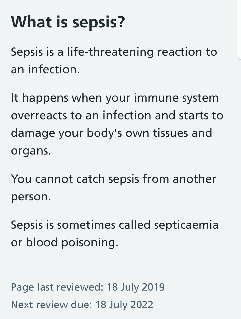 خبر يؤكد بأن المتعافين من الكورونا معرضون للموت خلال سنة بسبب الإنتان Sepsis