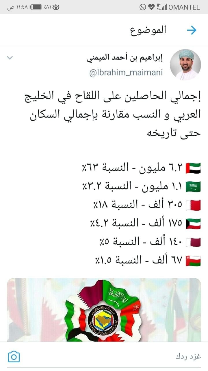 حتى الآن عالميا هناك ٢٩٠ مليون تقريبا أخذوا جرعة واحدة على الأقل من أحد اللقاح…