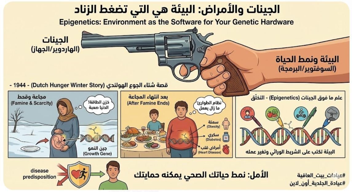 تفكيك علاقة المرض بالقابلية الوراثية — البيئة هي التي تضغط الزناد