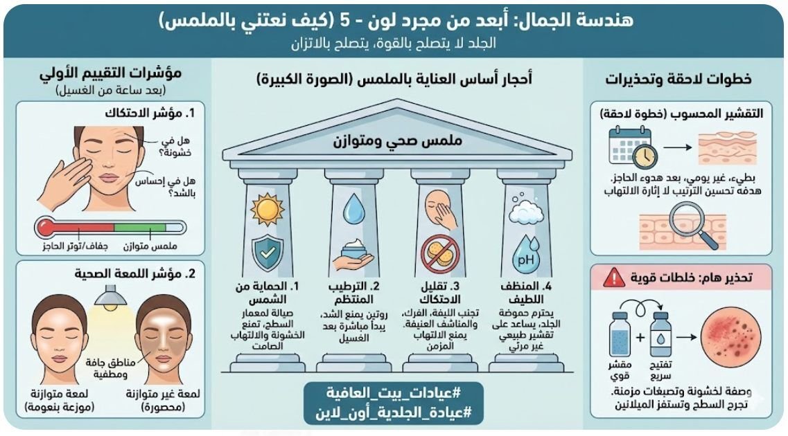 هندسة الجمال: أبعد من مجرد لون -5 — (كيف نعتني بالملمس)