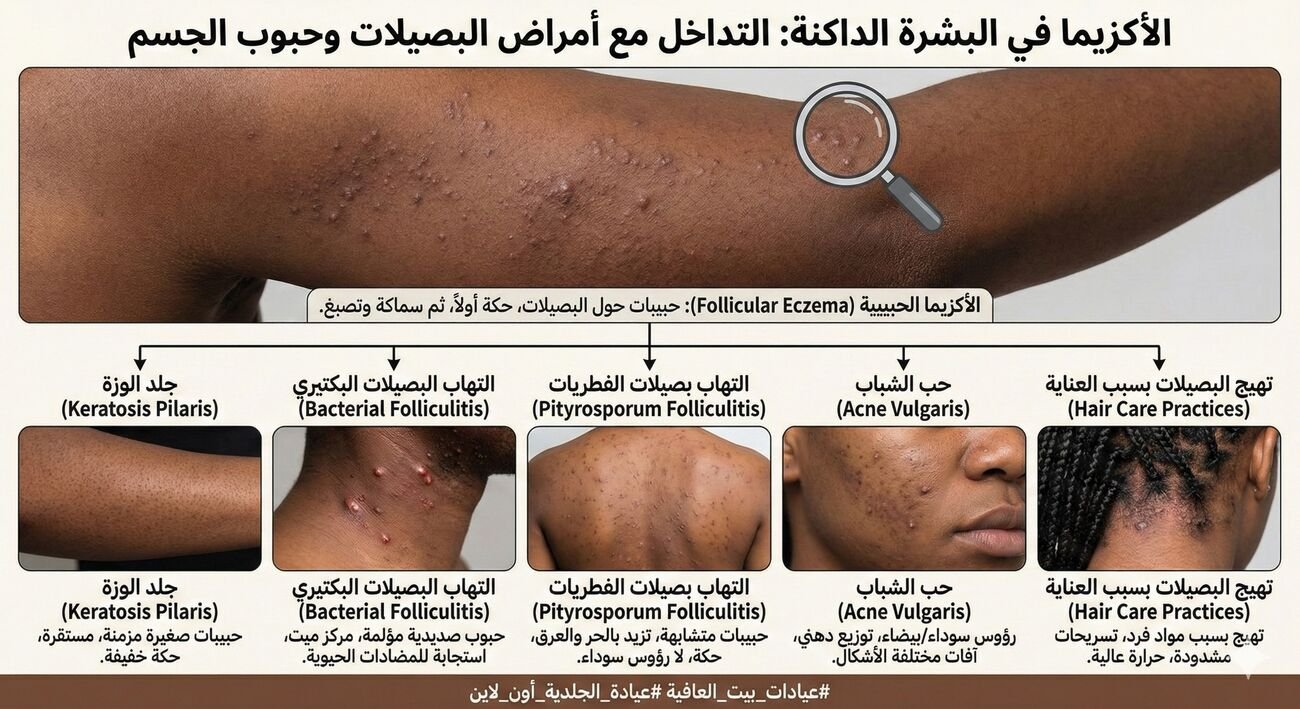 كيف ما نغلط بينها وبين التهاب البصيلات وحبوب الجسم