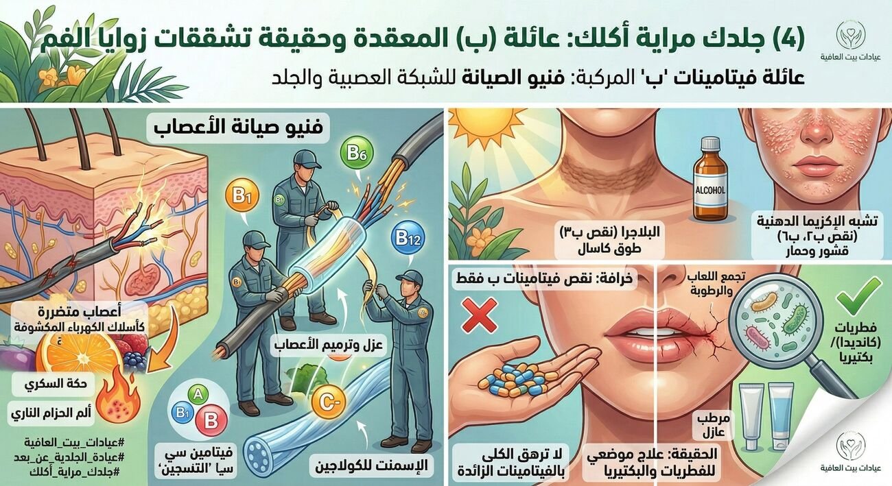 عائلة (ب) المعقدة وحقيقة تشققات زوايا الفم