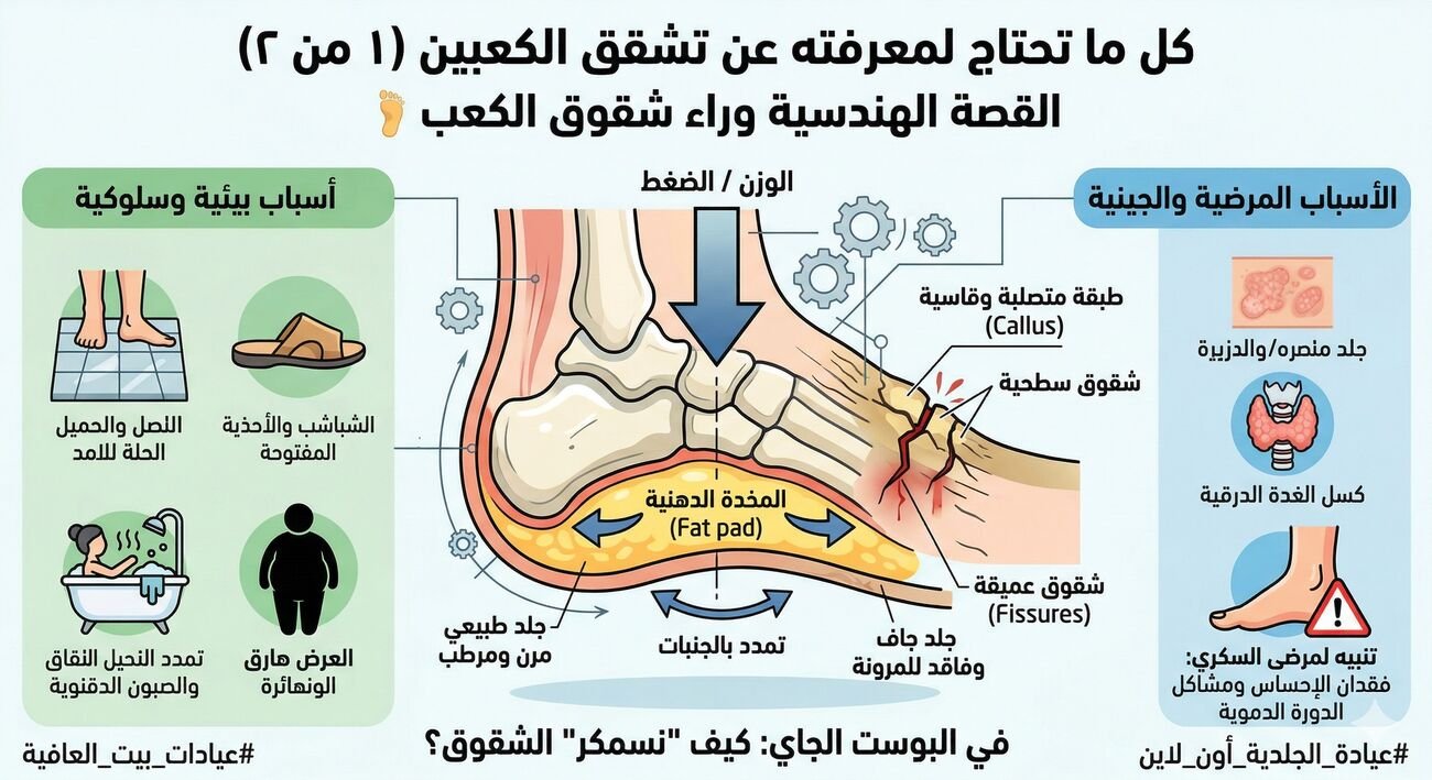 كل ما تحتاج لمعرفته عن تشقق الكعبين (١ من ٢)