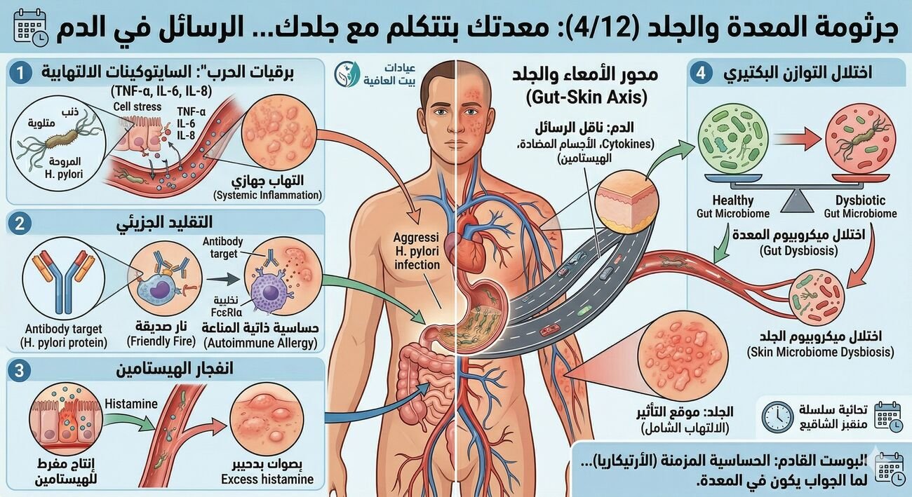 معدتك بتتكلم مع جلدك- والرسائل بينهم بتمشي في الدم