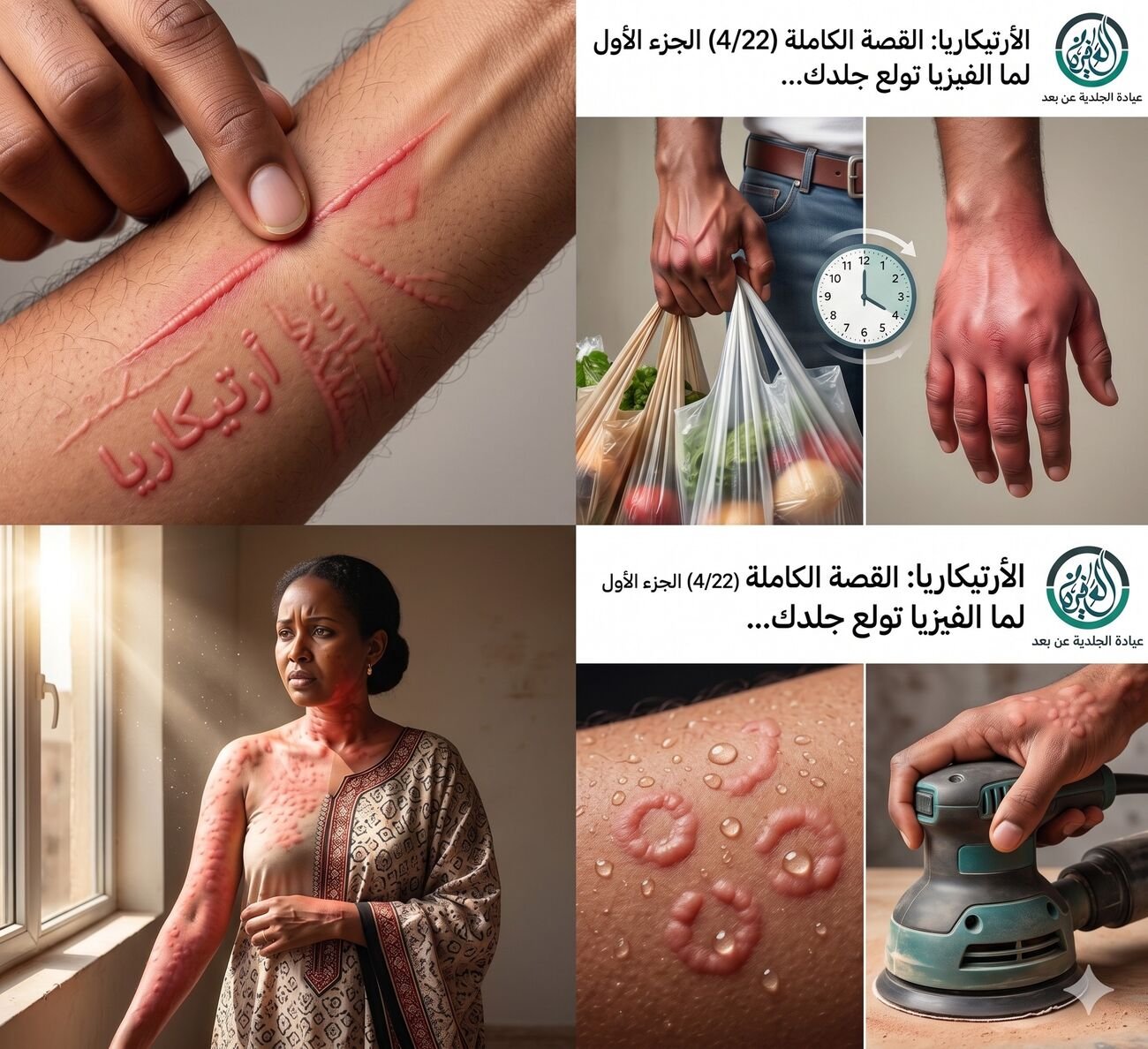 لما الفيزيا تولع جلدك: أرتيكاريا الضغط والشمس والاهتزاز والماء (الجزء الأول)
