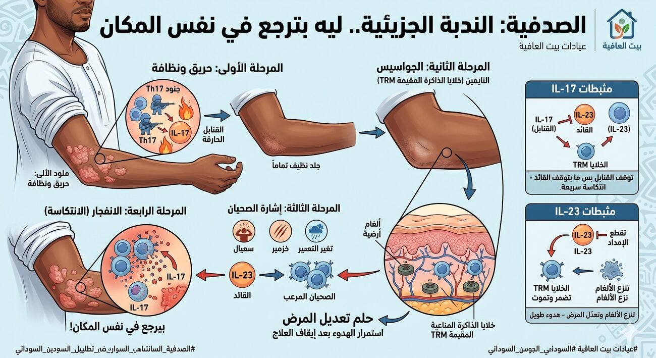 الندبة الخفية.. ليه الصدفية بترجع في نفس المكان