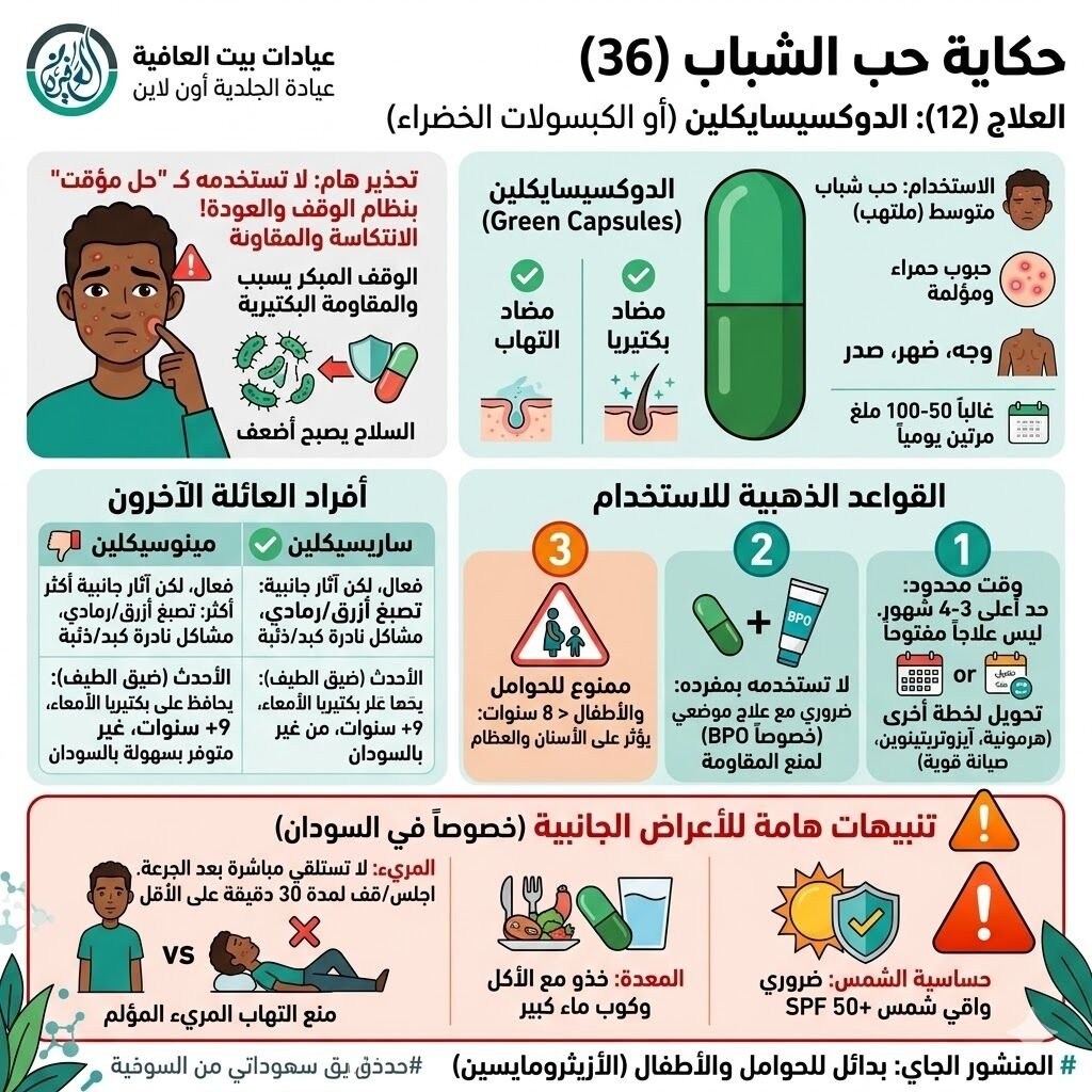 الدوكسيسايكلين أو الكبسولات الخضراء