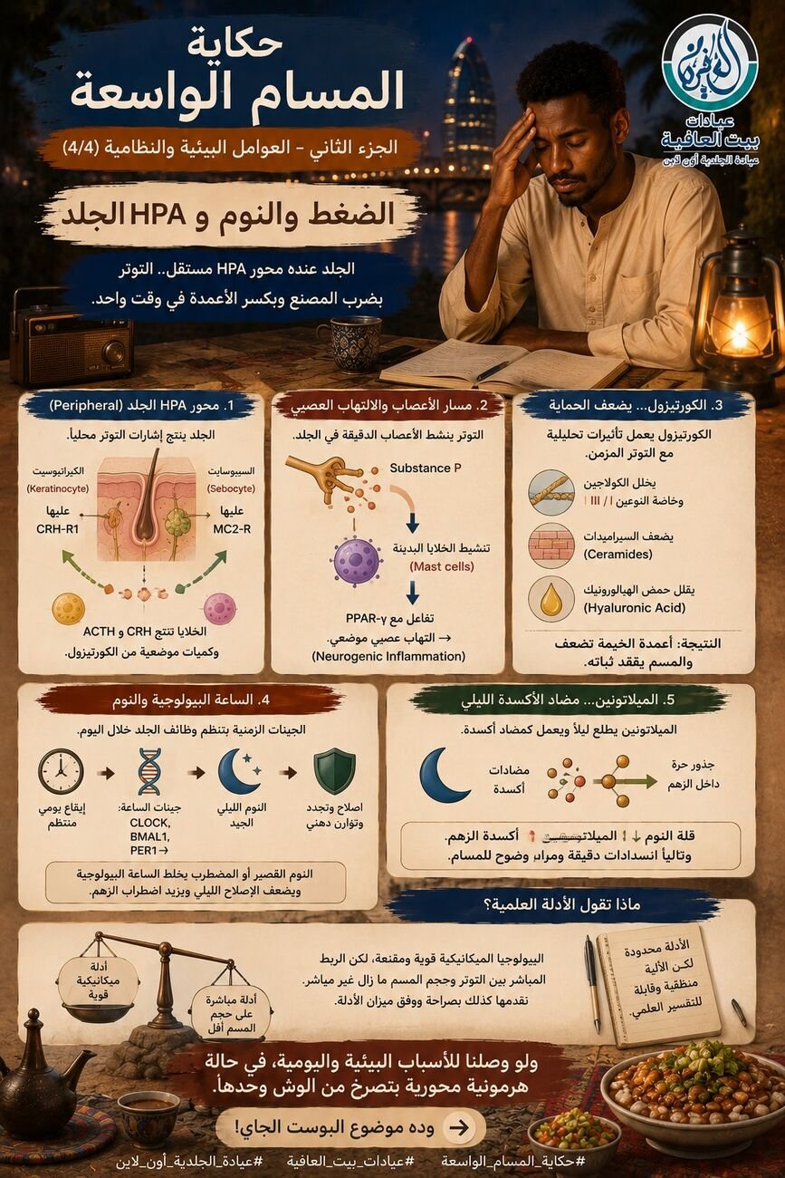 الضغط والنوم وHPA الجلد
